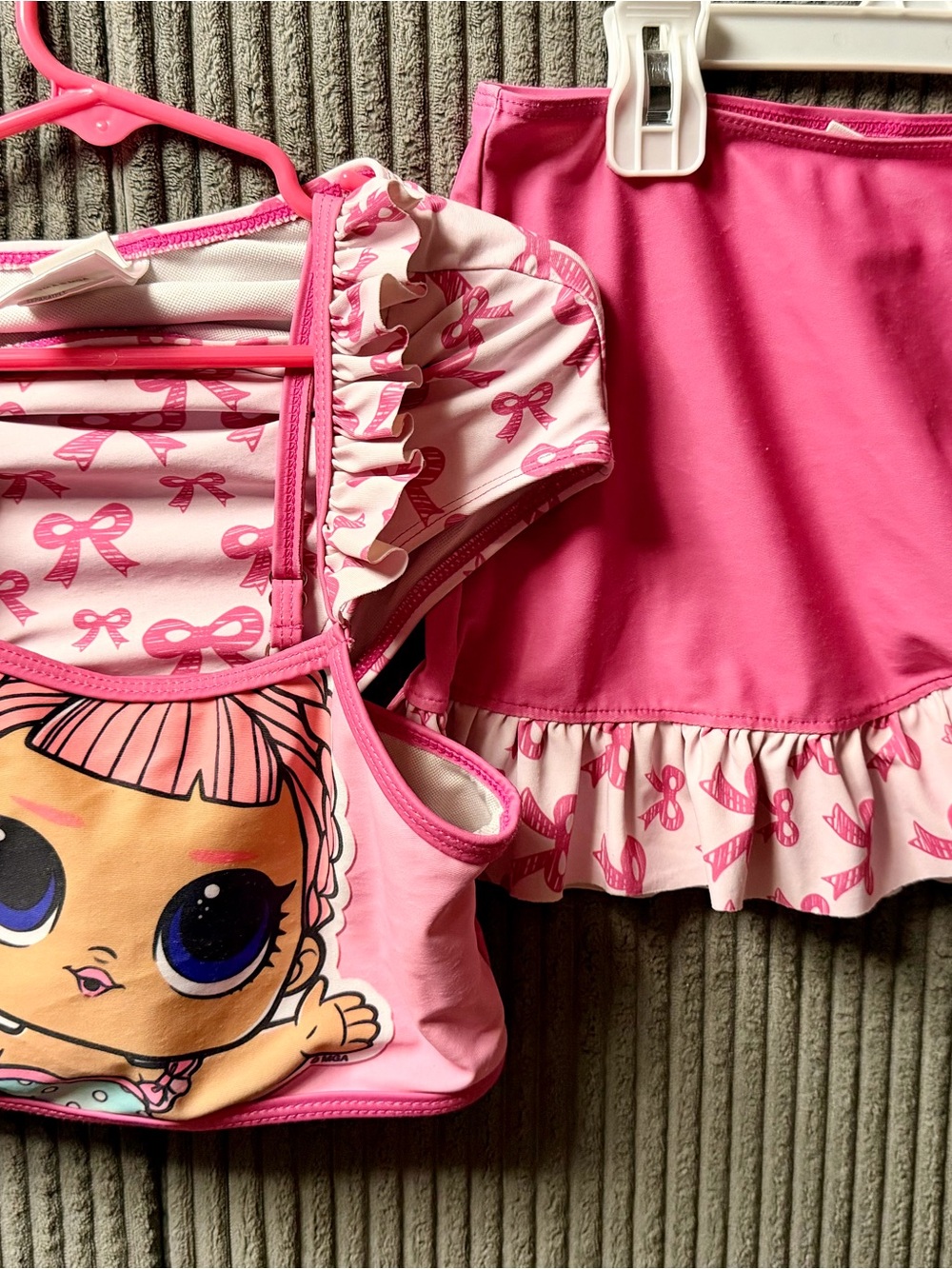 L.O.L. Surprise! Pink Bow Print Two-Piece Girls Swim Set